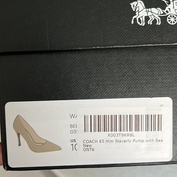 Coach 85MM Waverly Pump Beechwood Bead Size 10 - Picture 7 of 7